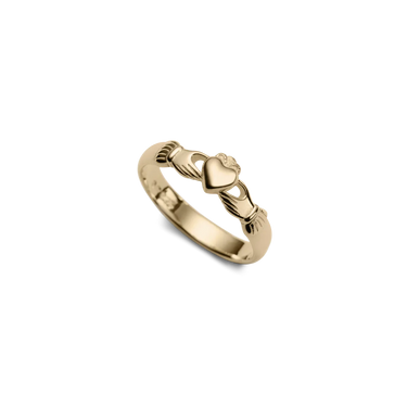 Gold Claddagh & Half moon diamond stack